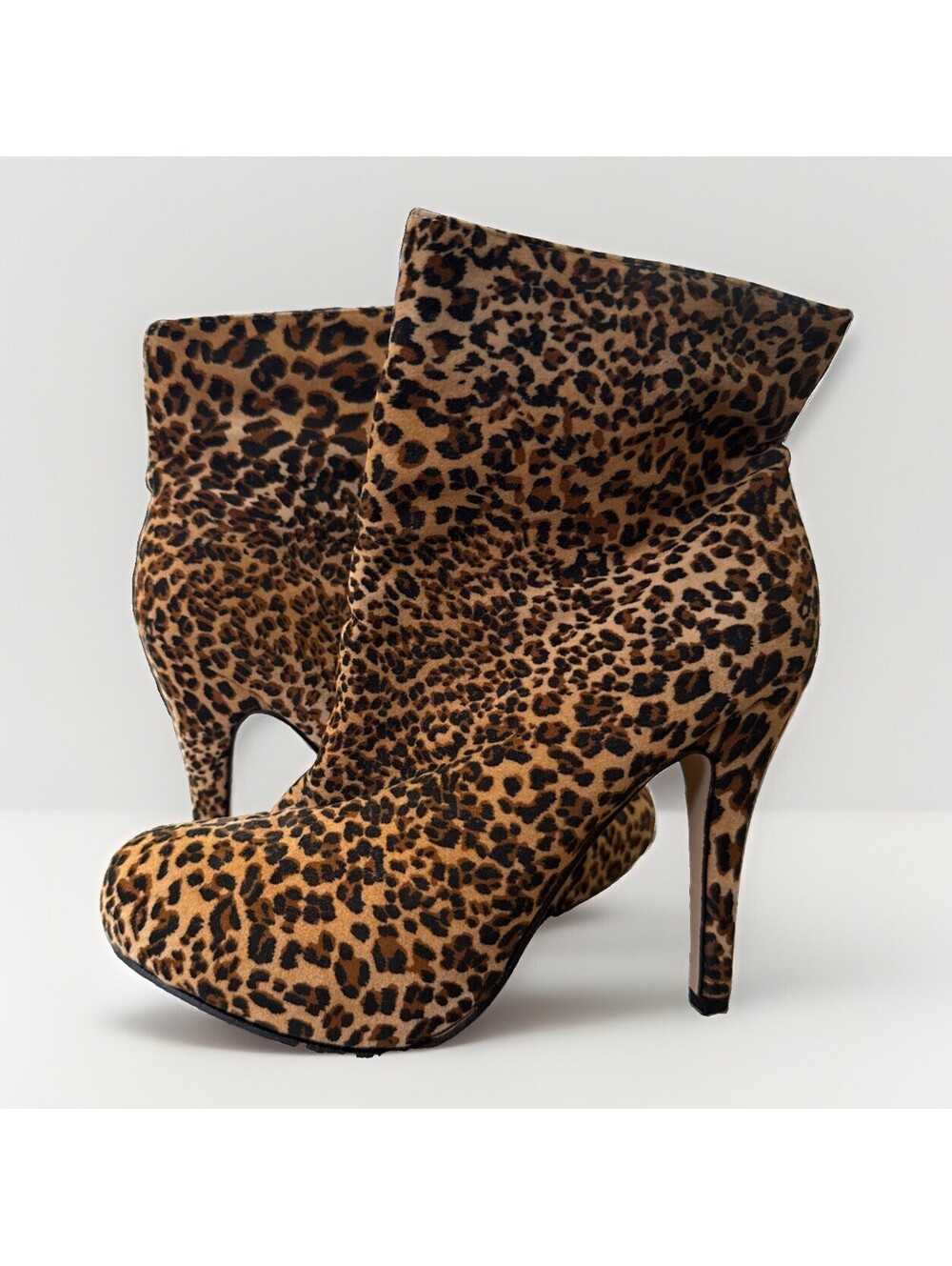Y2K Body Central Leopard Print Stiletto Ankle Booties Heels Women’s Size 9